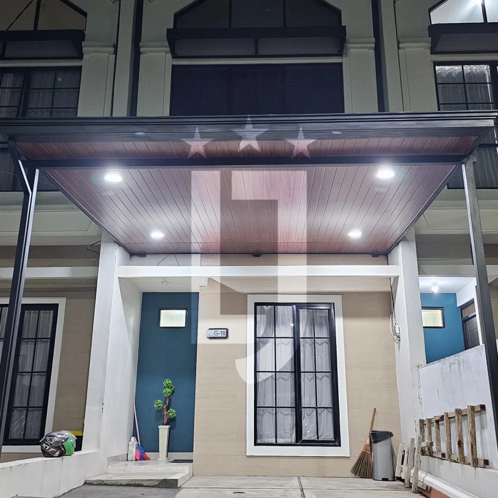 Kanopi besi minimalis untuk rumah di Bandung.